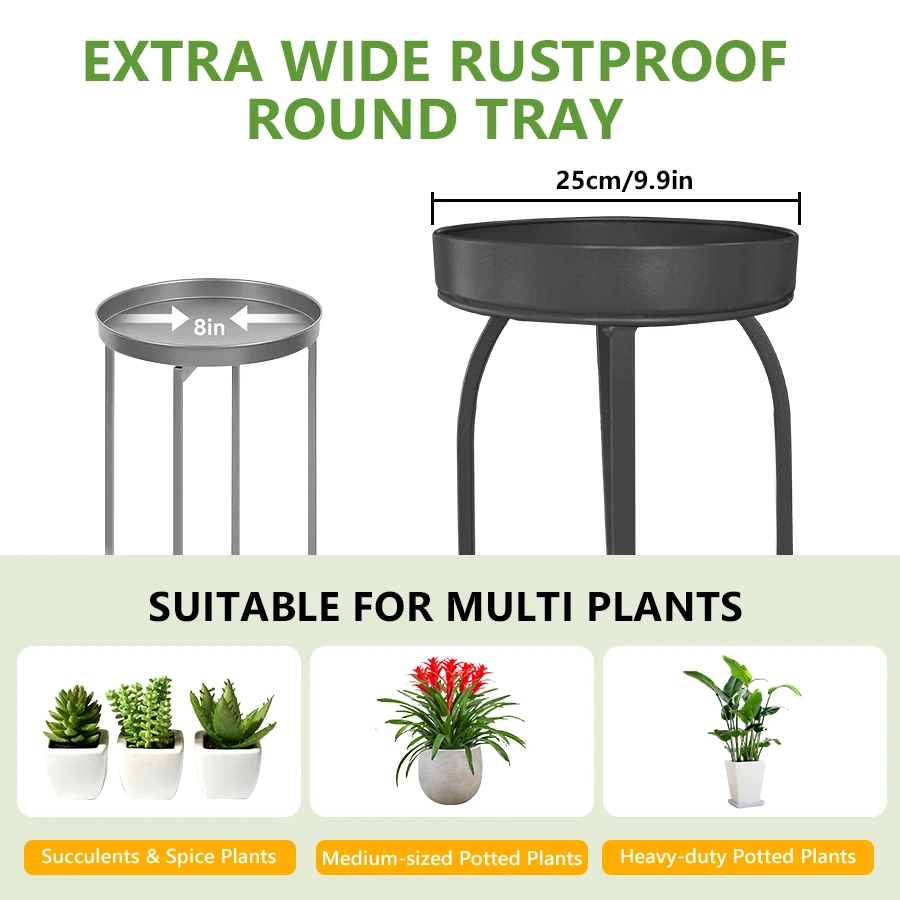 Plant Stand Tray flower rack wrought iron flower pot rack for living room floor-standing balcony indoor plant stand