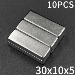 Super Powerful Block Magnets - Set of 5/10, 30x10x5mm for Fridge, DIY, Building, Scientific Use (10Pcs)