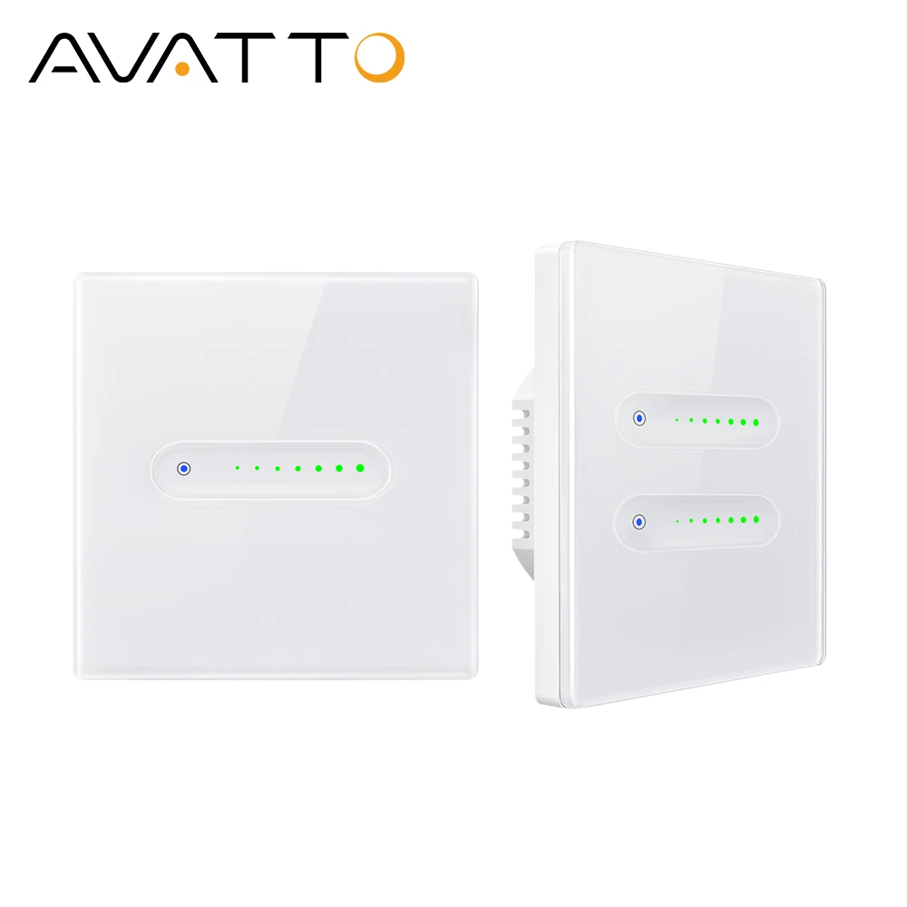 สวิตช์หรี่ไฟอัจฉริยะแบบสัมผัส AVATTO Tuya WiFi, สวิตช์หรี่ไฟแบบสัมผัส EU 1/2 ช่อง ควบคุมผ่านแอป รองรับ Alexa และ Google Home 1