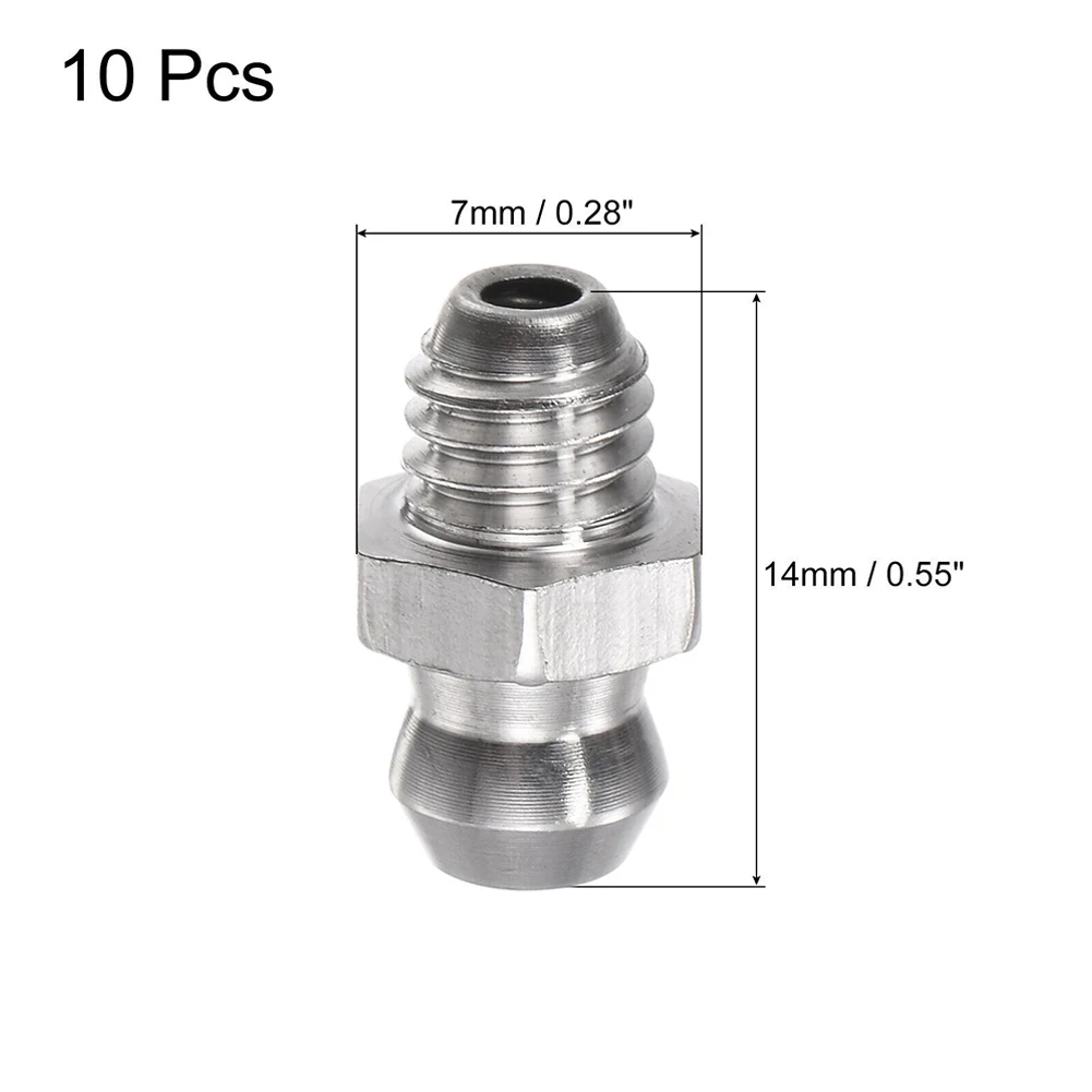 10Pcs Stainless Steel Straight Hydraulic Grease Fitting M6 X 1mm Thread Silver Hydraulic Grease Nipple Machine Tool Supplies pipe fitting,water pipe fitting,hose pipe fitting,grease nipple fitting