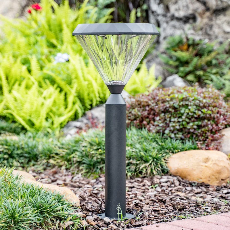 새로운 야외 LED 잔디 램프 다이아몬드 정원 조명 야외 IP65 방수 잔디밭 조경 램프 경로 파티오 마당 조명