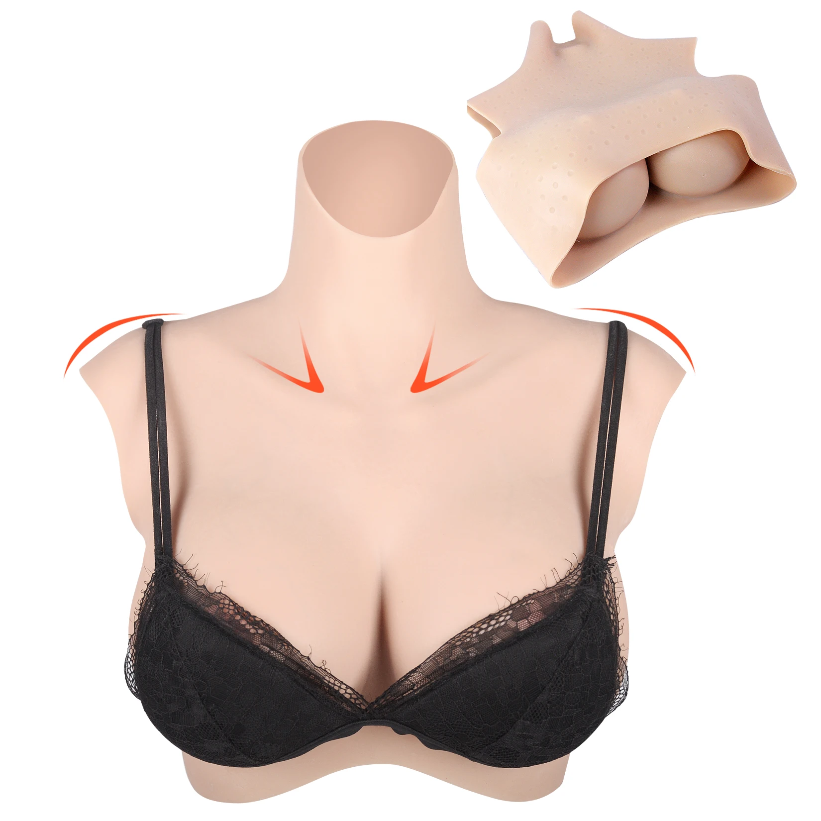 Silicone breast shape Cosplay Cross-dressing Wearable False chest Variety of cups Transvestism Denaturation Realistic Comfortabl