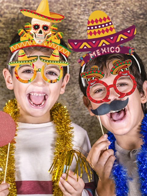 Set 24 Accessori Photo Booth Messicano - Per Feste A Tema, Compleanni E Carnevale