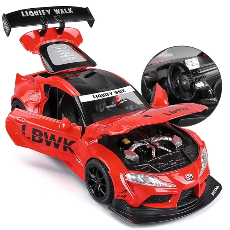 Toyota SUPRA High Simulation Racing Car Diecast Toy with Sound and Light Features