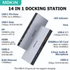MOKiN USB C Docking Station 4K 60Hz HDMI DP USB 3.0 100WPD USB-C 10Gbps Triple Display 3 Monitors for Windows MacBook Surface 2