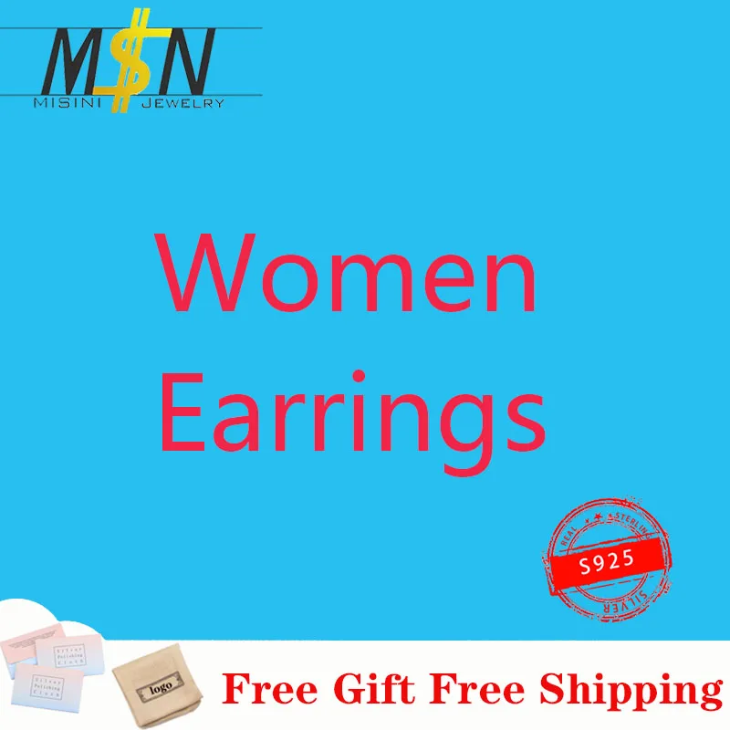 Женские серьги-гвоздики из серебра 100% пробы Серебряные ювелирные изделия