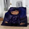 Coraline Sofa Blankets and Throws Cute Throw Blanket Luxury Fluffy Plaid Microfiber Bedding Interior for Home Beach Towel Knee & 2