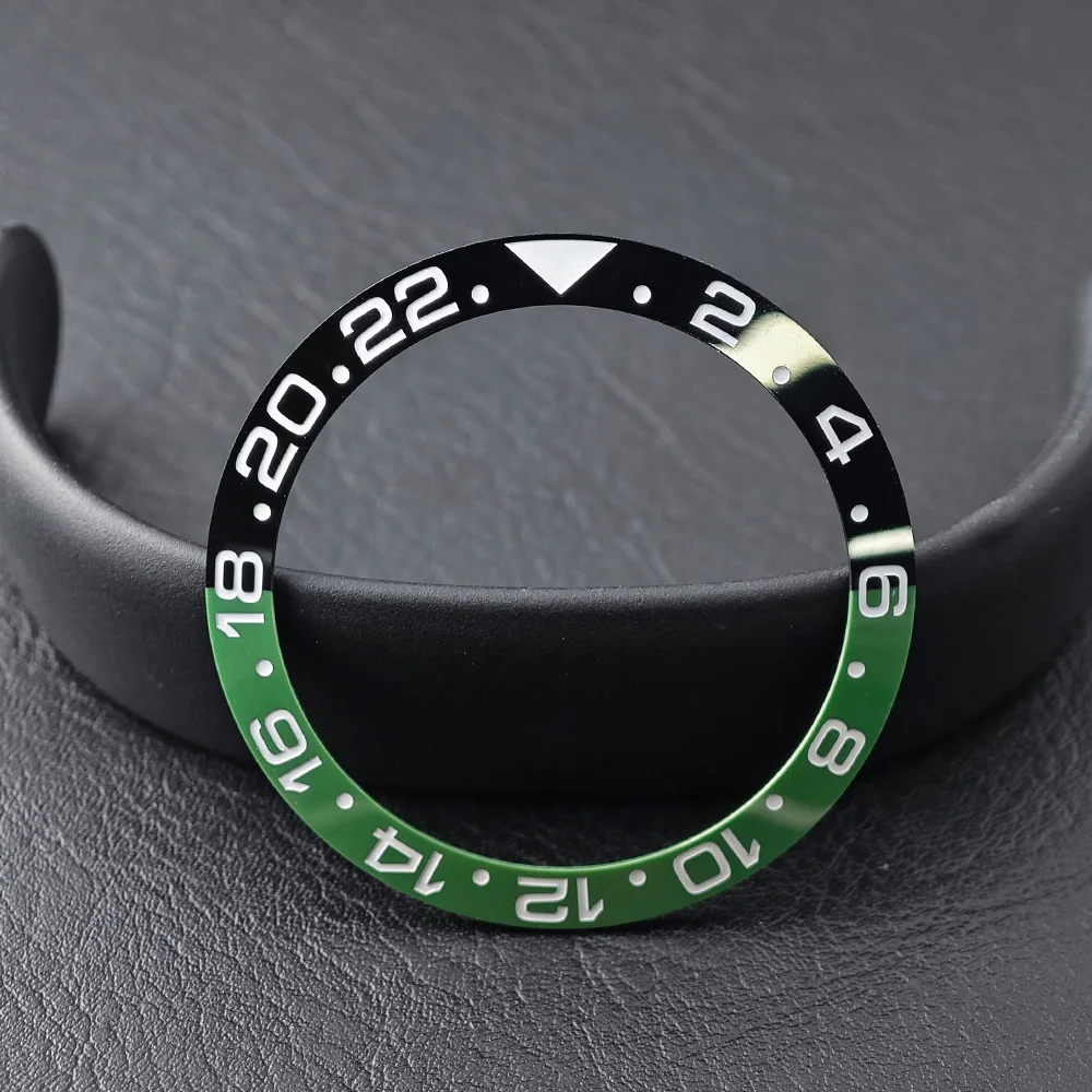 Men's Watch Replacement Bezel Insert with Tilted Ceramic and Carbon Fiber Texture
