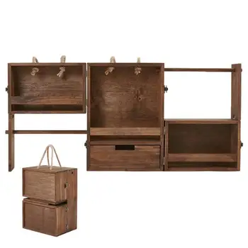 네이처하이크 캠핑 분할형 다층 조미료 캐비닛, 접이식 그릴 캐디, 피크닉 목재 조미료 상자, 캠핑 용품, 접이식 그릴 캐디, 피크닉 목재 조미료 상자, 네이처하이크 양념통 선반, 캠핑 선반, 향신료 보관함,  주방 수납함,