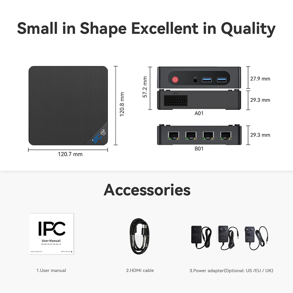 Beelink IPC-G   Ҹ ̴ PC,  ǻ ӿ, N4020, 4G/8G DDR4 65G/128G SSD,  5 BT5.1 4k HDMI DP