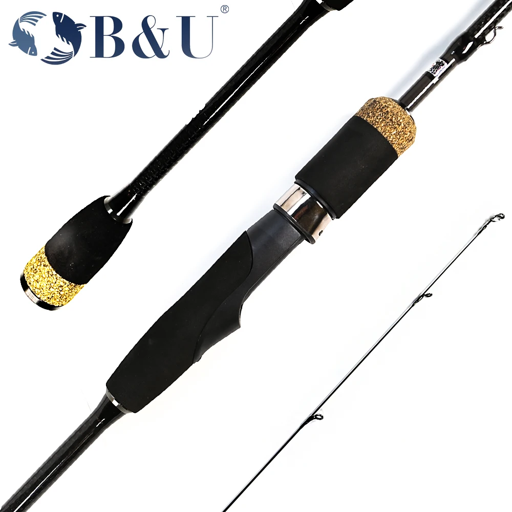 

B&U Micro 1.8m 24T Carbon UL Spinning Fishing Rod 212g Ultralight Lure Solid Tip Baitcasting Travel Stream Rod