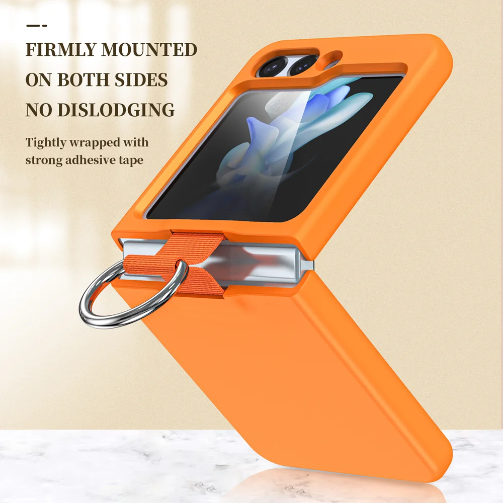 Matte Solid Color Ring Holder Shockproof Silicone Case - Korean Style