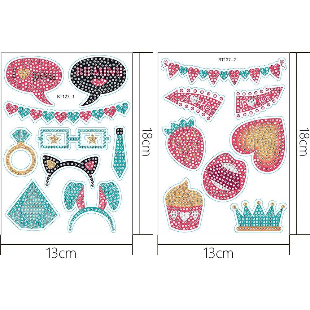 DIY Diamonds Art Mosaic Stickers Diamonds Painting Stickers Cute Cartoon Pattern for Kids Gift Rewards Home Decor 1-2pcs diamond painting stickers