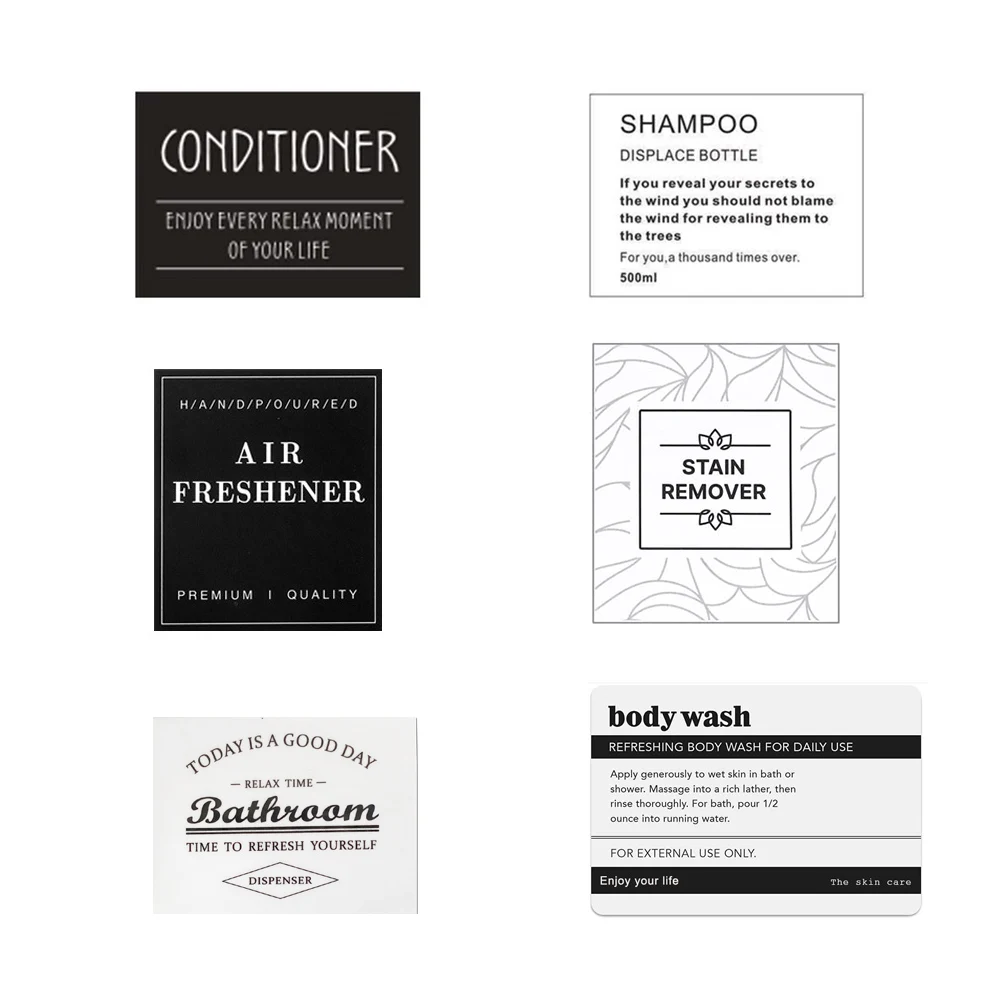 Bathroom Labels Sticker Set Sticker Printer for Bathroom Soap Dispensers Waterproof Shampoo Body Wash Soap Stickers Household Kitchen Bottle Jar Label Sign