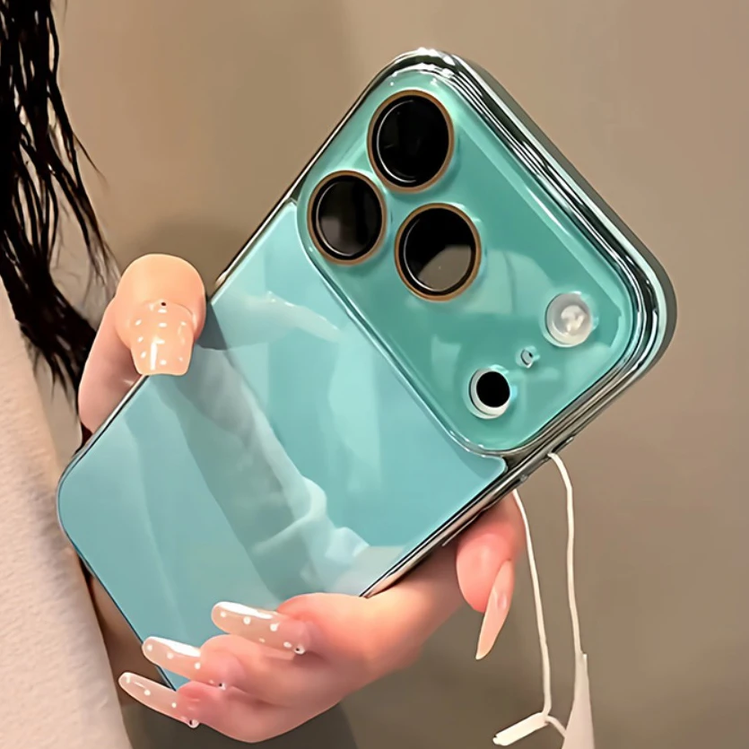 Luxury Plating Shockproof Phone Case with Tempered Glass Camera Protection