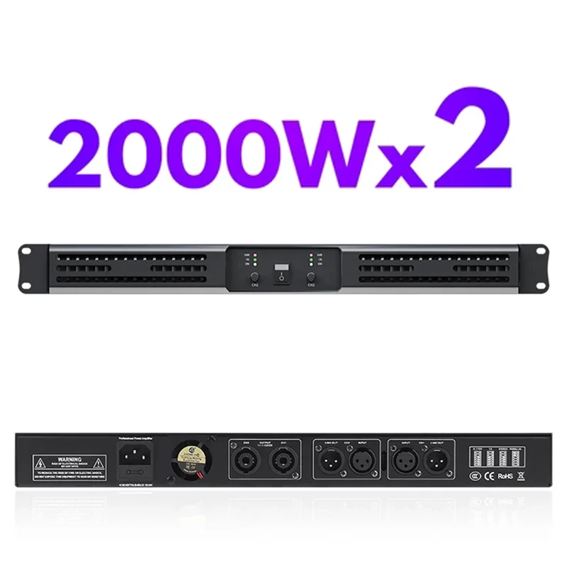 풀루오데 4*2000W 앰프 FA-4000 전문가용 고품질 디지털 앰프 4채널 파워 앰프 스테레오 사운드 시스템