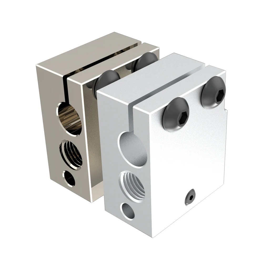 PT100 HT-100K Hotend 3D 프린터 압출기 가열 블록 용 고품질 V6 화산 알루미늄 또는 도금 구리 황동 열 블록