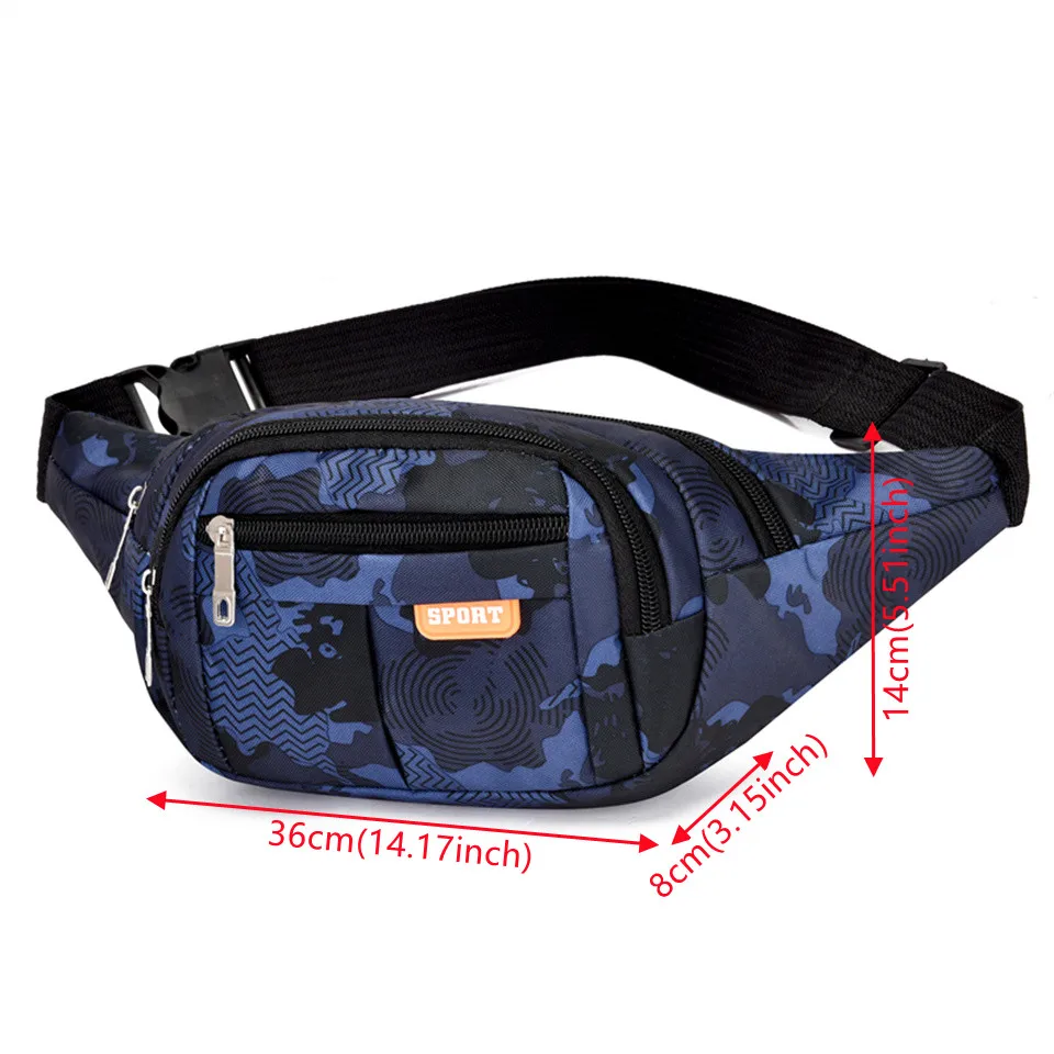 Women Waist Bag Sling Pocket Fashion Handbag Oxford Unisex Waist Bag Ladies Waist Pack Purse