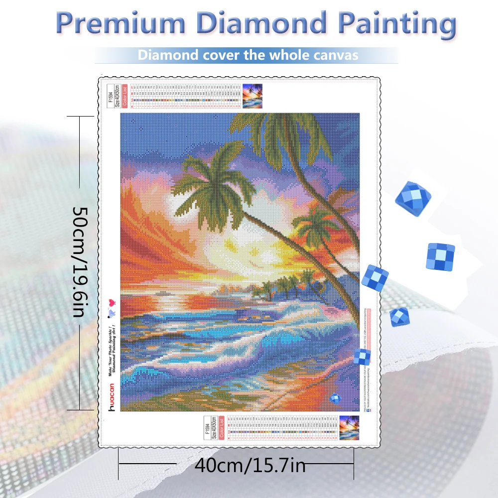 5D Diamond Painting Sunset Waterfall Art Kits Home Decoration