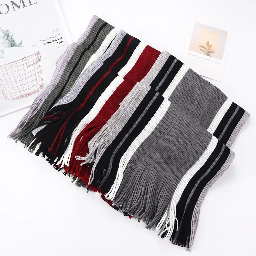 Designer Male Echarpe Knit Scarf Business Affairs Scarves Scarves with Tassels Tassel Scarf Fringed Muffler Striped Scarf Scarf