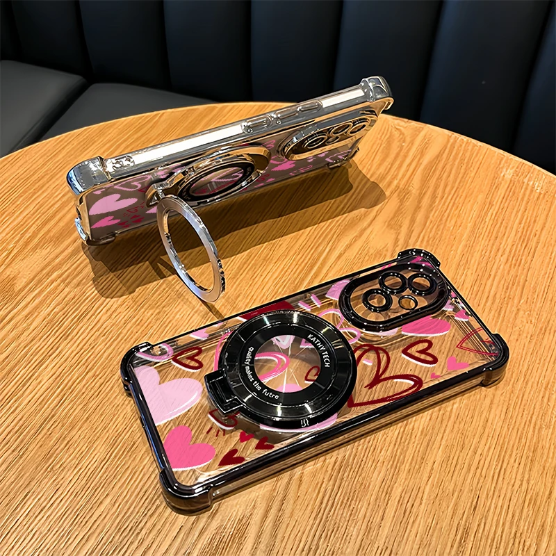 Modern Romance Hearts Design Anti-Drop TPU Phone Case