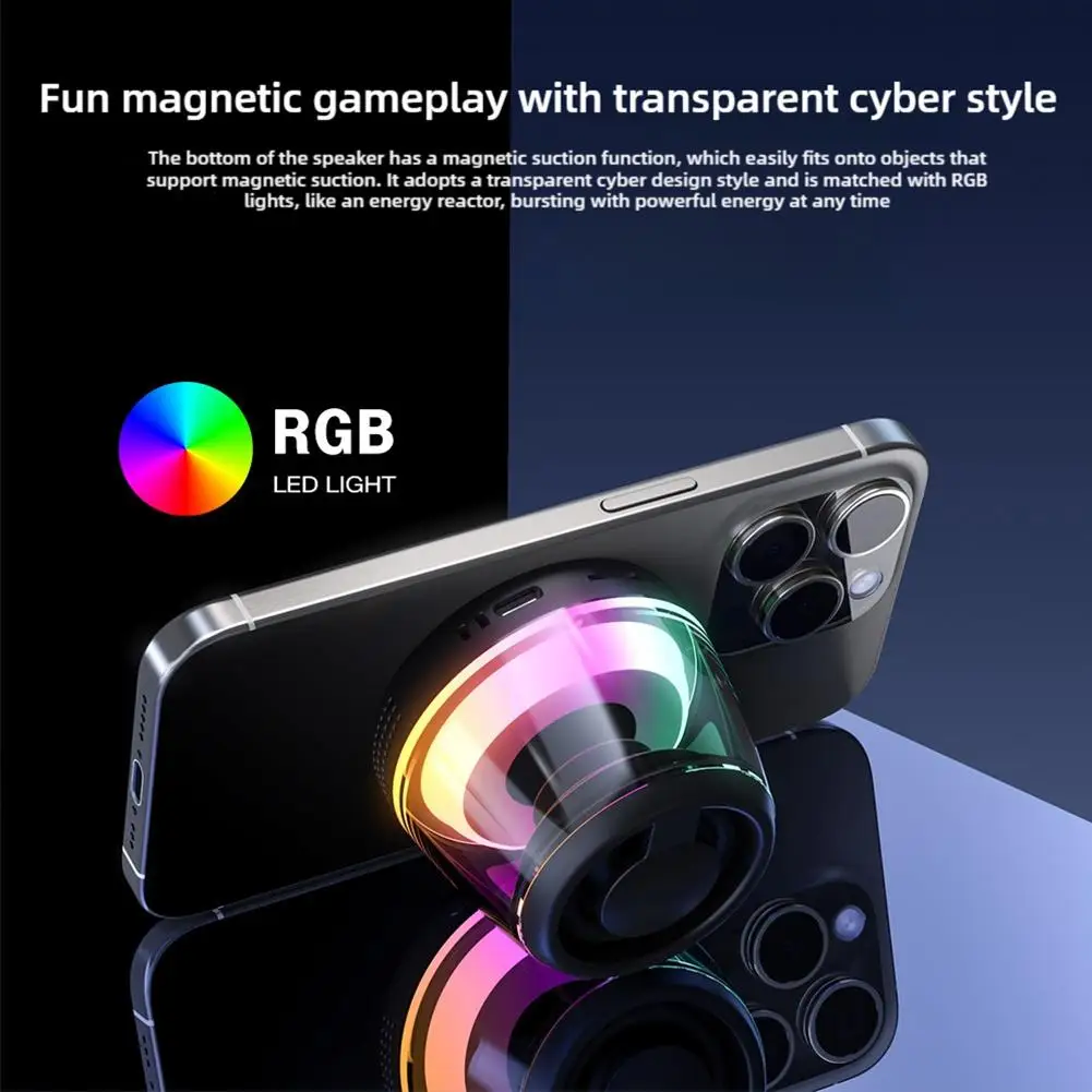 Low Subwoofer Stylish Portable Speaker Bluetooth Wireless Speaker Outdoor Can Plug-in Memory Card RGB Ambient Light Box