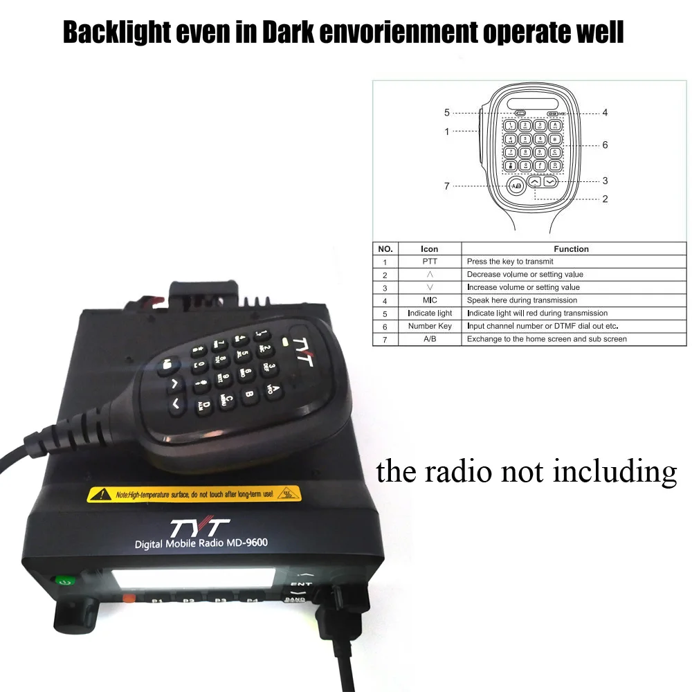 Original Microphone for MD9600 DMR Digital Radio Dual Band Mobile Transceiver