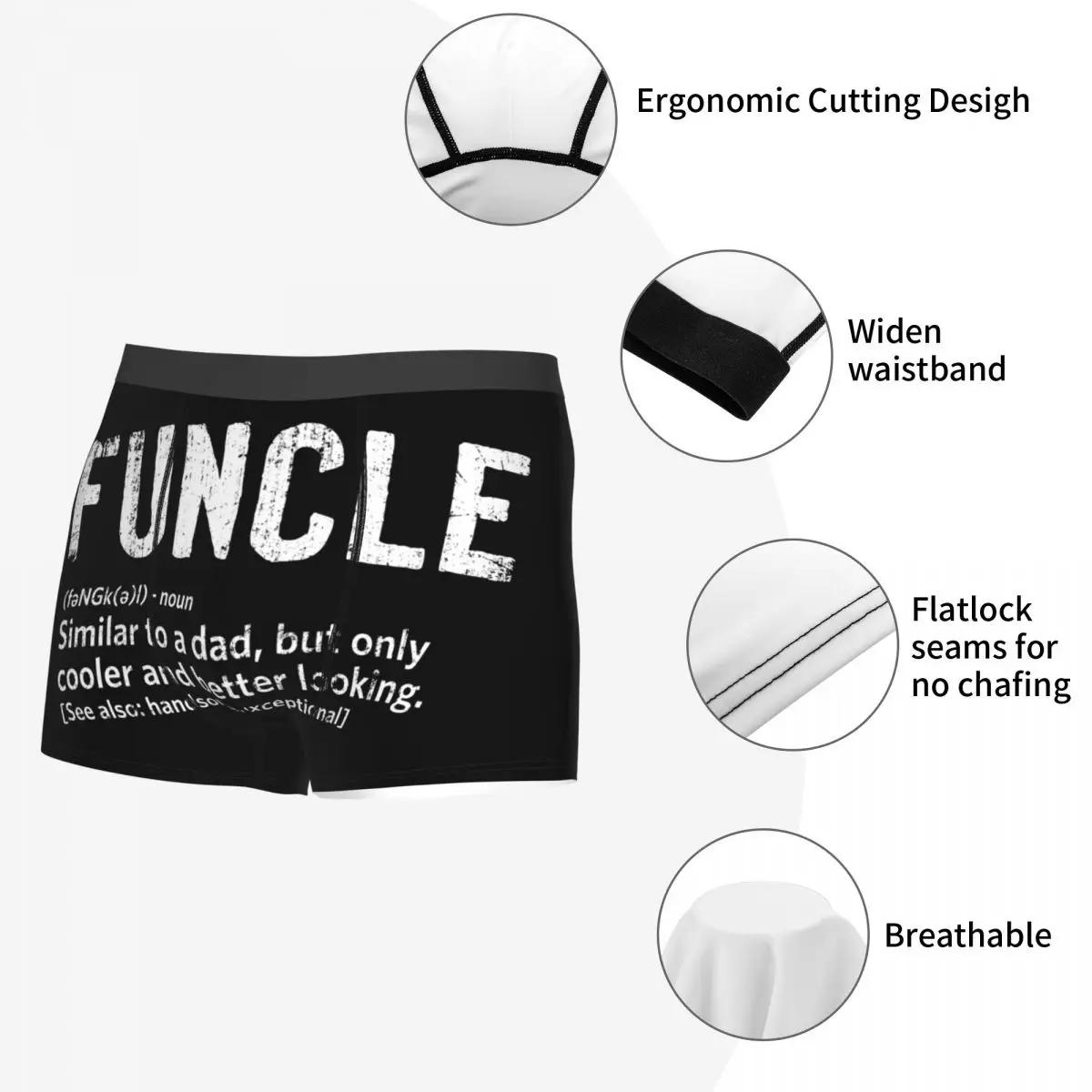 Funcle Fun Uncle Definition Man Underwear Niece Nephew Gift Boxer Briefs  Shorts Panties Funny Mid Waist Underpants For Homme - Boxers - AliExpress