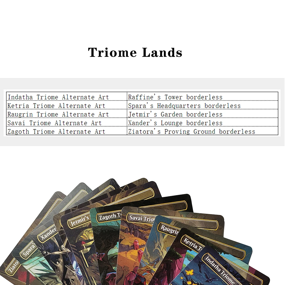 Customization High-Quality NON FOIL Bundle Cards Indatha Triome Savai Triome Jetmir's Garden Spara's Headquarters Raffine's Towe