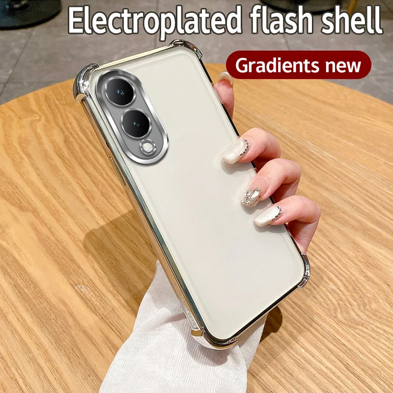 Shiny Glitter Plating Silicone Camera Lens Protective Back Cover