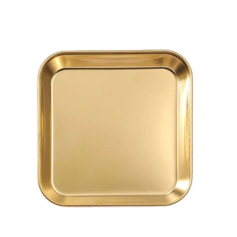 

Vegetable And Fruit Barbecue Korean Metal Tray 304 Stainless Steel Square Plate Restaurant Serving Tray