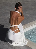 Bornladies Summer New Sexy Backless Neck Hanging Vest Women's Solid Color Lace Up Hot Girl Sleeveless Tanks Female Fashion Camis - Image 4