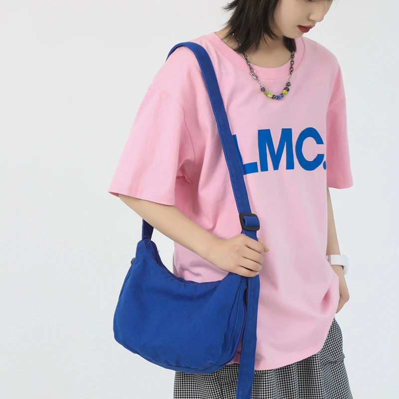 

Fashion Canvas Women's Bag Student Messenger Bag Y2K Shoulder Cross Bag Eco Bag Korean Hobo Shopper Satchel Murse Daily Handbag