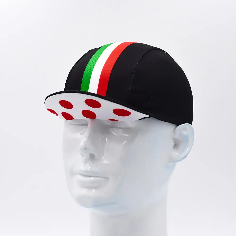 Classic Italia Black Red Men's Cycling Caps Quick Dry MTB Road Bicycle Hats 2