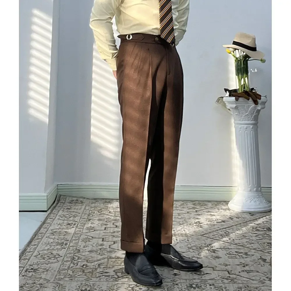 

New Thin Casual Pants Men Classic Style Fashion Business Office Suit Pants Spring Summer Slim Fit Straight Cotton Trousers C55