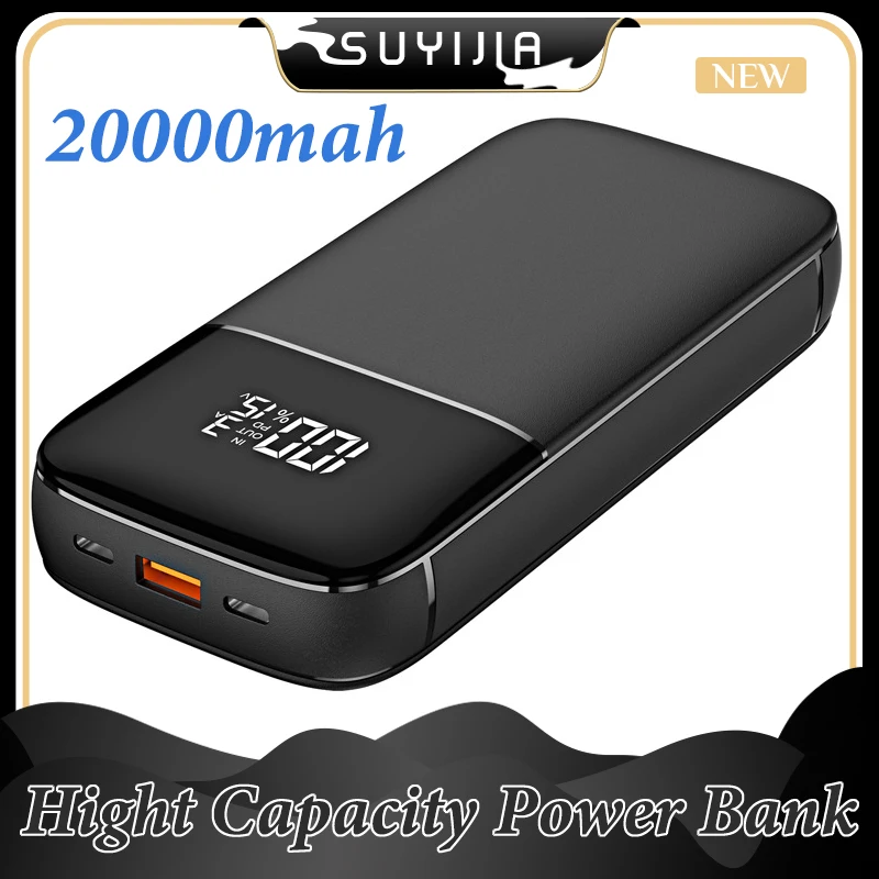 

65W 20000mAh Power Bank Type-C PD Fast Charging Powerbank Portable Charger External Battery for Notebook Phones Tablets Supply