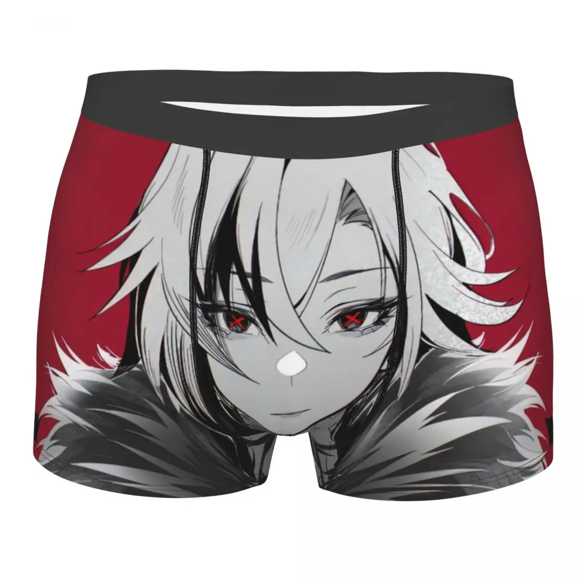 

Arlecchino красные мужские боксеры, трусы Genshin Impact Game, очень дышащие высококачественные сексуальные шорты, идея подарка