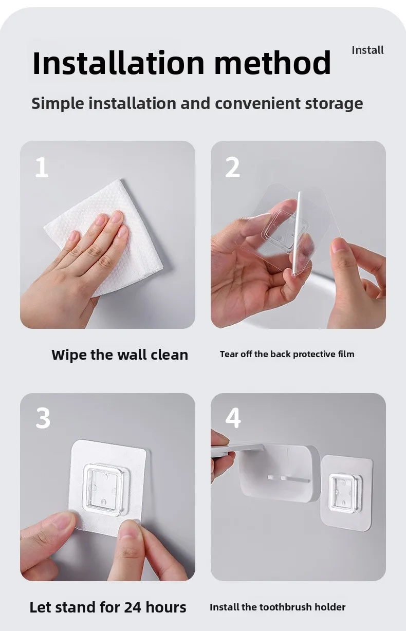 Magnetic Toothbrush Holder Wall Mounted No Drill Bathroom Storage_voghion.com