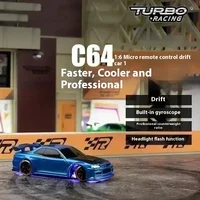 1:76 Mini Remote Control Drift Car Rc Turbo Racing C61 C62 C63 C64 Small Proportional Rear Drive Jdm Toy Kids Mini Rc Car Gift 1