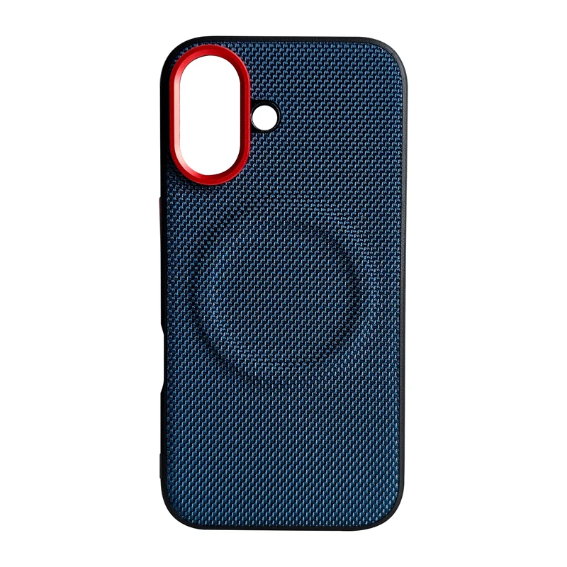 Luxury Magnetic Soft TPU & Nylon Woven Leather Anti-Fingerprint Phone Case Cover