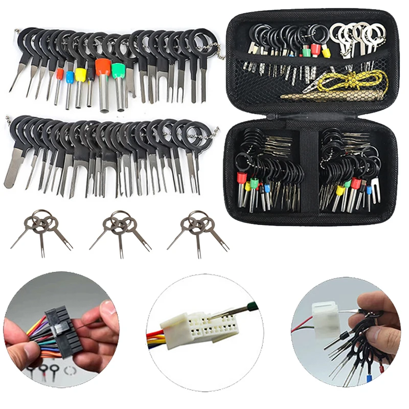 Car Terminal Removal Wire Plug Wire Crimp Connector Extractor Automotive Kit Keys Pins Repair Extraction Mechanical Tools car terminal extractor terminal removal kit car repair tool terminal removal tool car terminal puller electrical connector pin removal kit