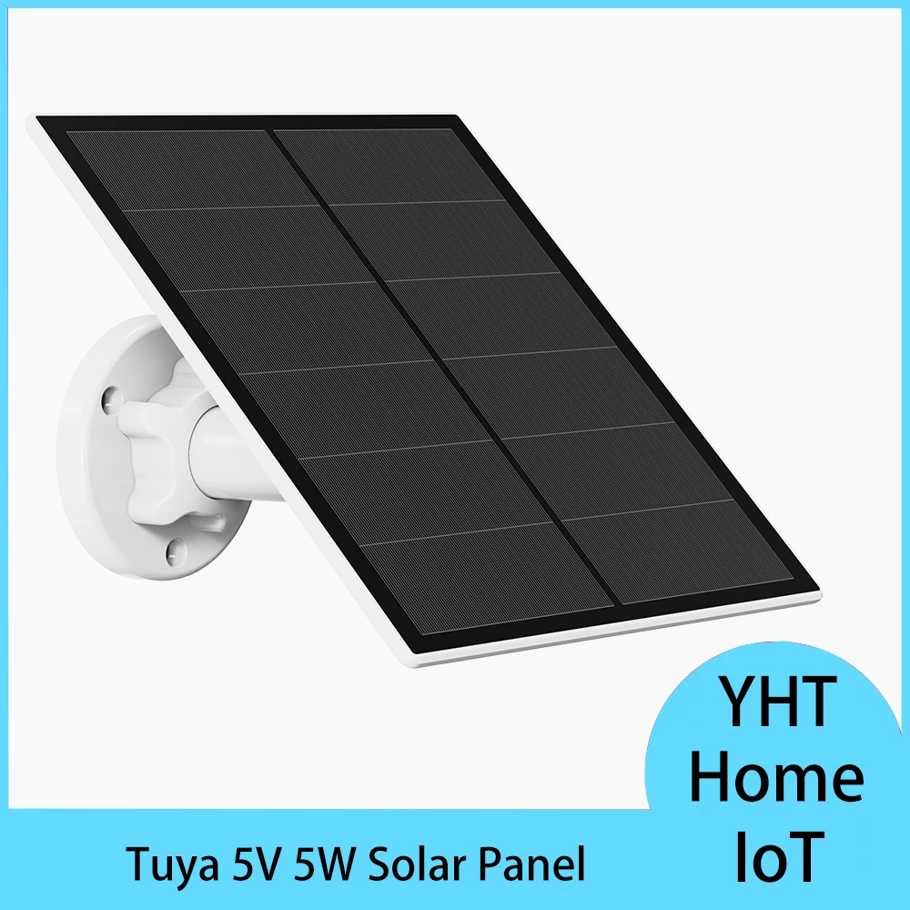 

5V 5W IP65 Waterproof Outdoor Solar Panel 10FT(3M) Cable Length with Micro USB Port Type C for Rechargeable Battery Camera
