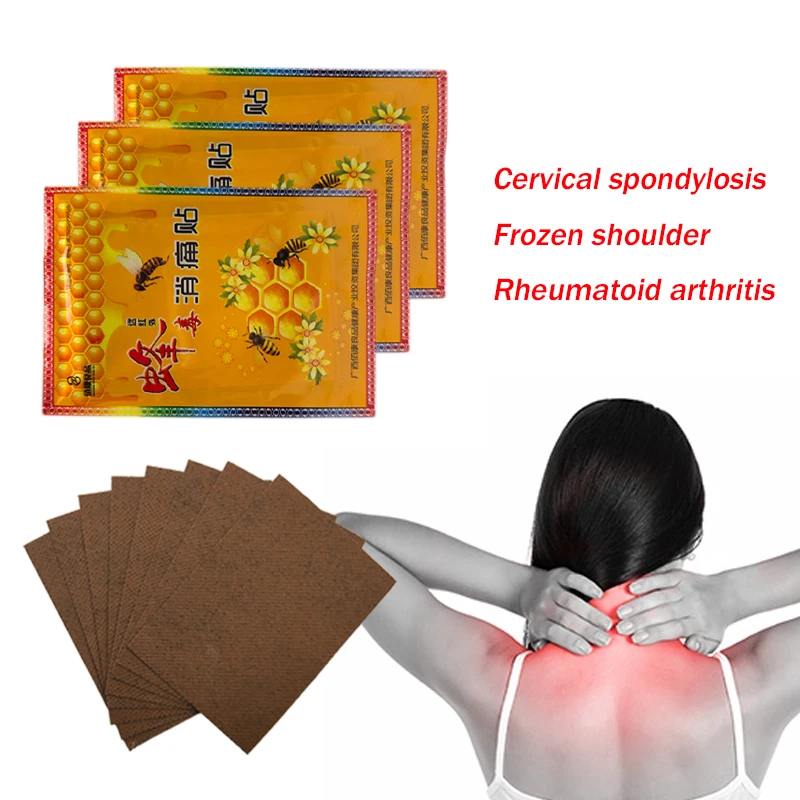Chinese Bee Pain Relief Patch Medical Cold Compress Plaster Body Back Arthritis Neck Muscle Shoulder Treat Stickers 40/80/120pcs pain relief patch