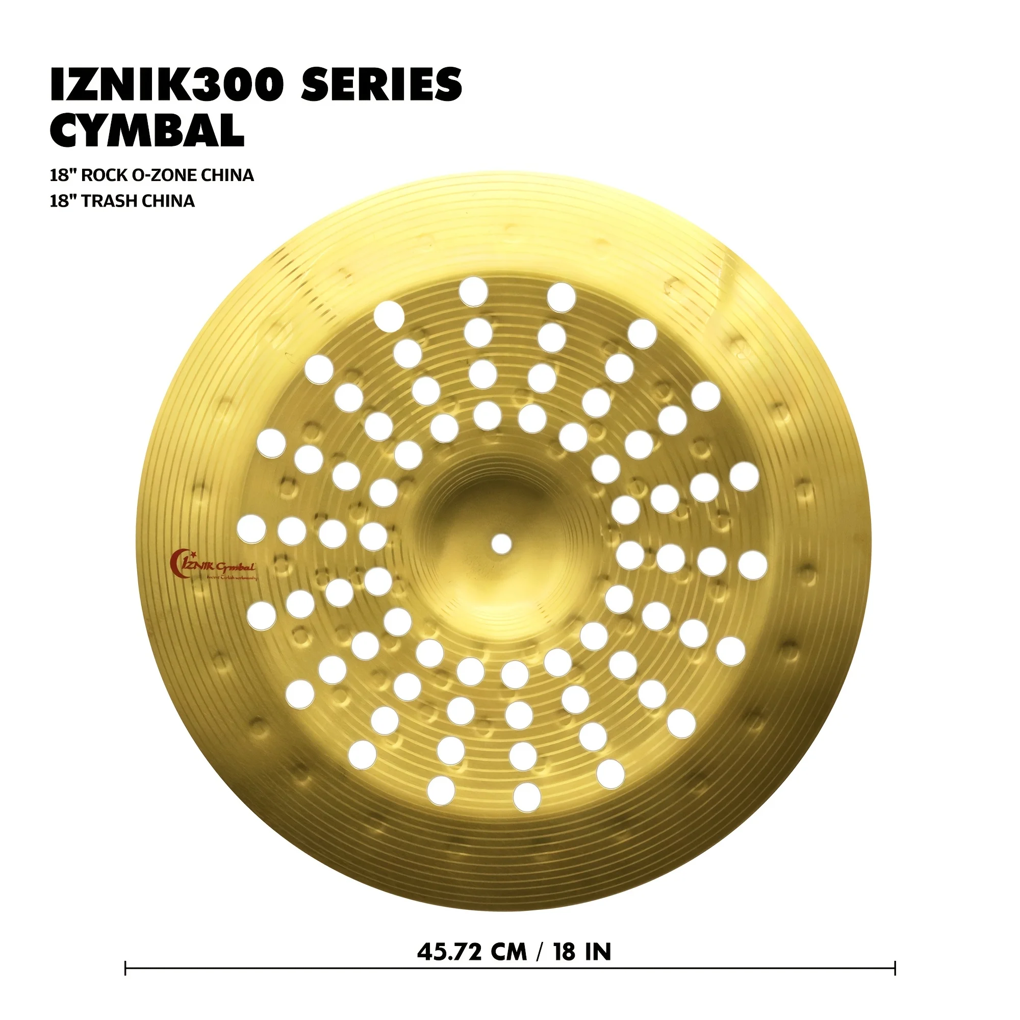 JBK Drums 18-Inch Titanium Alloy Trash Crash Cymbal, O-Zone Series