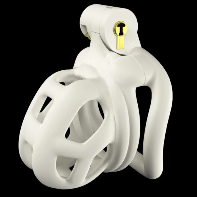 Penis Chastity Cage Chastity Lock Sex Toy Penis Cock Ring Male Penis Lock Chastity Cage with Lock and 4 Rings Resin Virginity for Men Breathable Cock Ring Penis Fetish Restrain