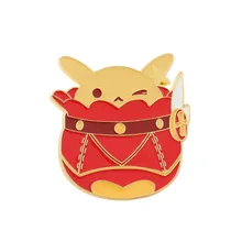 Game Genshin Impact Klee Badge Bomb Dango Brooch Kawaii Figure Metal Pin Cosplay Cartoon Props Accessories Jewelry Gift
