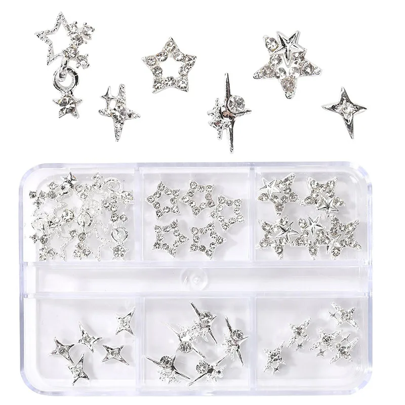 30Pcs 3D Nail Rhinestones Mixed Style Nail Charms Jewelry Red Pink Blue White Crystal Glass Gems Nail Art Decorations Accessorie 6