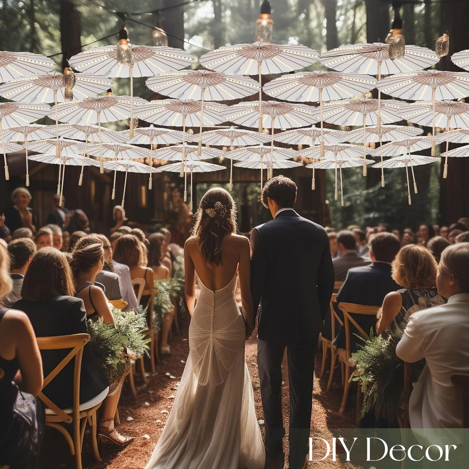 6-20PCS Paper Parasol 60/80cm White Umbrellas Wedding Photo Props Paper Umbrellas Party Favor for Guest Bridal Shower 5