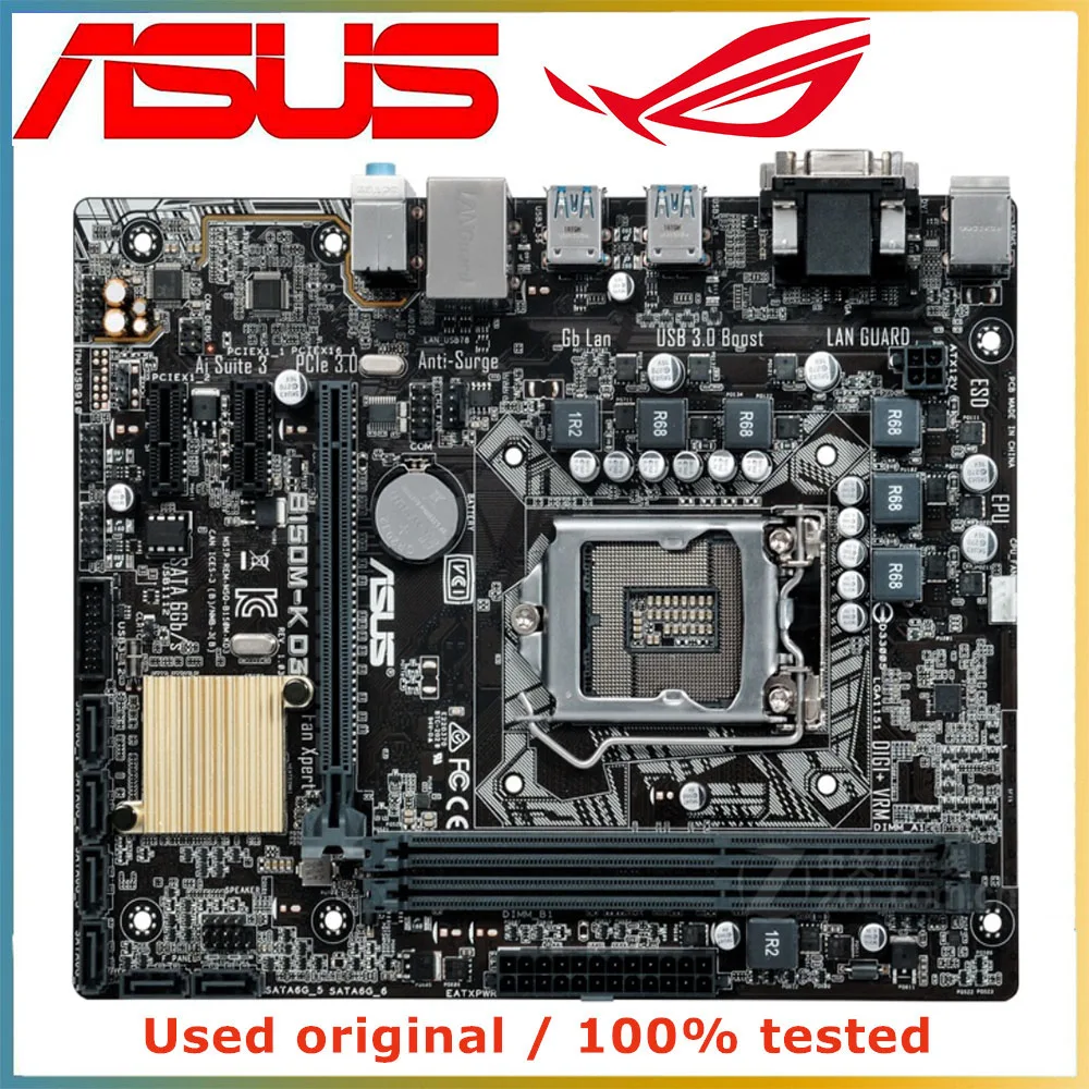 

Для ASUS B150M-K D3 материнская плата LGA 1151 DDR3 16G для Intel B150 десктопная материнская плата SATA III PCI-E 3,0 X16
