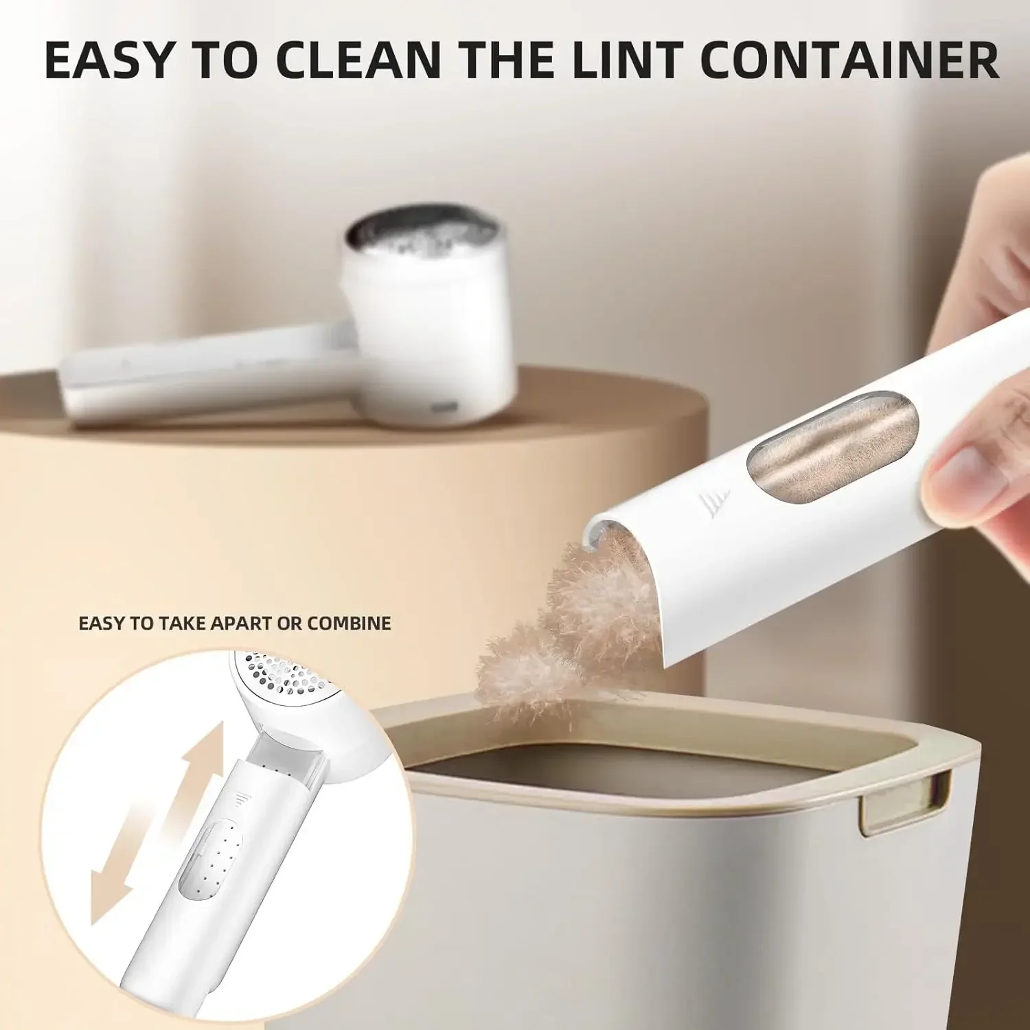 Fabric shaver rechargeable lint remover electric portable jumper remover LED displayRemoves pilling for clothes furniture sofas 4